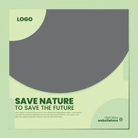 save nature social media post design vector premium