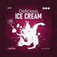 delicious ice cream social media template vector