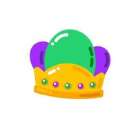 Crown icon in flat color style. Princess symbol vector illustration on white isolated background.