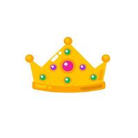 Crown icon in flat color style. Princess symbol vector illustration on white isolated background.