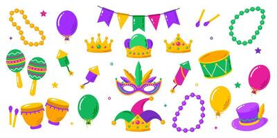 mardi gras vector elementos conjunto