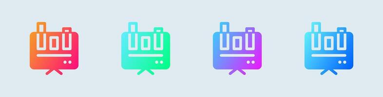 Data solid icon in gradient colors. Analysis signs vector illustration.