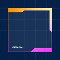 Futuristic square gradient background. Pop up window vector illustration.