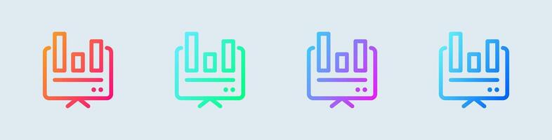 Data line icon in gradient colors. Analysis signs vector illustration.