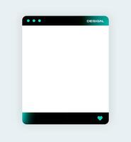 Social media square frame template. Gradient social network interface. vector