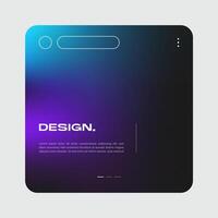 Futuristic square gradient background. Pop up window vector illustration.