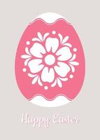 Easter egg design with Flower on background with lettering. vector
