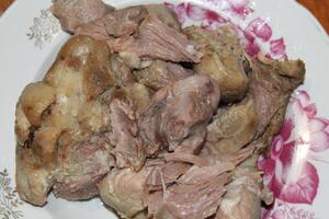 Pork jellied meat with garlic photo