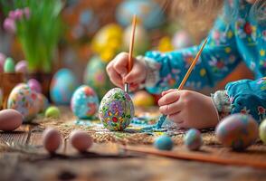 AI generated Child's Egg Painting photo