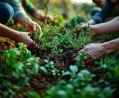 AI generated Diversity in Eco-Friendly Planting photo