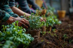 AI generated Diversity in Eco-Friendly Planting photo