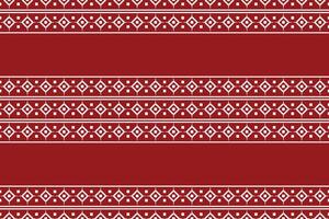 Ethnic Ikat fabric pattern geometric style.African Ikat embroidery Ethnic pattern red christmas day background. Abstract,vector,illustration.Texture,clothing,frame,decoration,motif. vector