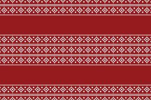 Ethnic Ikat fabric pattern geometric style.African Ikat embroidery Ethnic pattern red christmas day background. Abstract,vector,illustration.Texture,clothing,frame,decoration,motif. vector