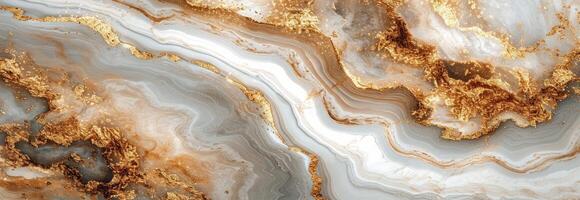 AI generated a close up image of some white and gold marble photo
