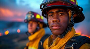 ai generado bomberos ese son sólo un hacer clic lejos foto