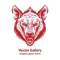 vector hyena face logo and silhouette  design