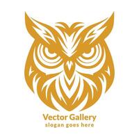 owl head  illustration logo design vector