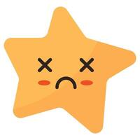 dibujado a mano estrella kawaii elemento. vector icono