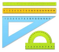 Rulers and protractor set vector
