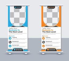 Corporate roll up banner template, Creative roll up banner design, Free Vector