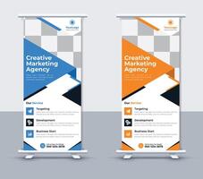 Modern creative roll up banner design, Business roll up banner template, Free Vector