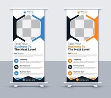 Creative business roll up banner design template, Free Vector