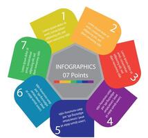 07 options and 7 point circular infographic vector