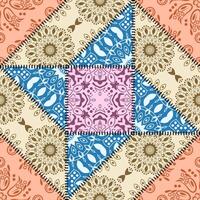 Patchwork seamless pattern. Vector stock illustration.