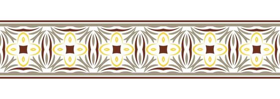 Border line seamless background. Decorative design seamless ornamental mosaic border pattern. Islamic, indian, arabic motifs. Abstract flower vector