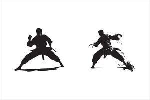 Martial Art vector silhouette black