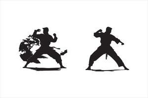 Martial Art vector silhouette black