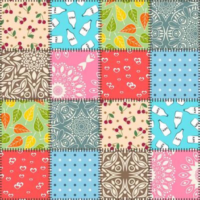 Patchwork seamless pattern. Vector stock illustration.