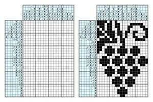 japonés crucigrama rompecabezas. niños y adulto matemático mosaico. nonograma. lógica rompecabezas juego. digital jeroglífico. vector ilustración