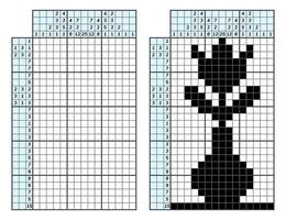 Japanese crossword puzzle. Kids and adult mathematical mosaic. Nonogram. Logic puzzle game. Digital rebus. Vector illustration