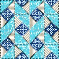 Patchwork seamless pattern. Vector stock illustration.