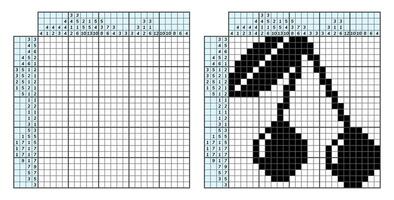 Japanese crossword puzzle. Kids and adult mathematical mosaic. Nonogram. Logic puzzle game. Digital rebus. Vector illustration