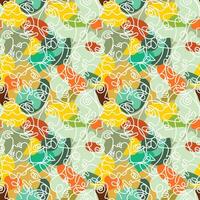 Camouflage seamless pattern with the face of a woman and a man drawn in one line. Seamless background camouflage vector