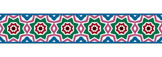 frontera línea sin costura antecedentes. decorativo diseño sin costura ornamental mosaico frontera modelo. islámico, indio, Arábica motivos resumen flor. vector ilustración