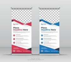 company and business colorful roll up banner design template vector X banner, layout background