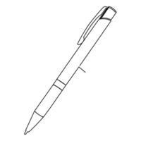 Education Pen continuous single line outline vector art drawing and simple one line minimalist design