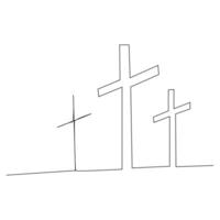 jesus christ sketch good friday continuous single line and easter day cross outline vector art drawing and illustration