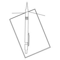 educación bolígrafo continuo soltero línea contorno vector Arte dibujo y sencillo uno línea minimalista diseño
