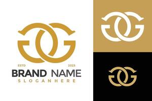 GG Monogram Logo Design Vector Template