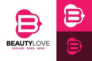 Letter B Beauty Love Logo Design Vector Template