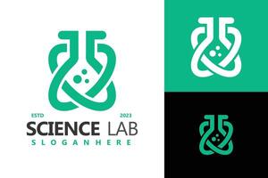 Ciencias laboratorio logo diseño vector modelo