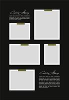 Pictures or photos frame collage. comics page grid layout abstract photo frames and digital photo wall template vector