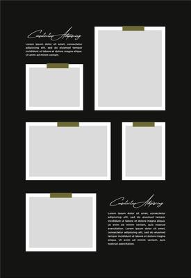 Pictures or photos frame collage. comics page grid layout abstract photo frames and digital photo wall template