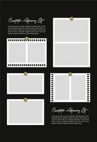 Pictures or photos frame collage. comics page grid layout abstract photo frames and digital photo wall template vector