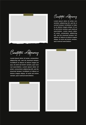 Pictures or photos frame collage. comics page grid layout abstract photo frames and digital photo wall template