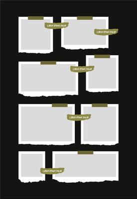Pictures or photos frame collage. comics page grid layout abstract photo frames and digital photo wall template